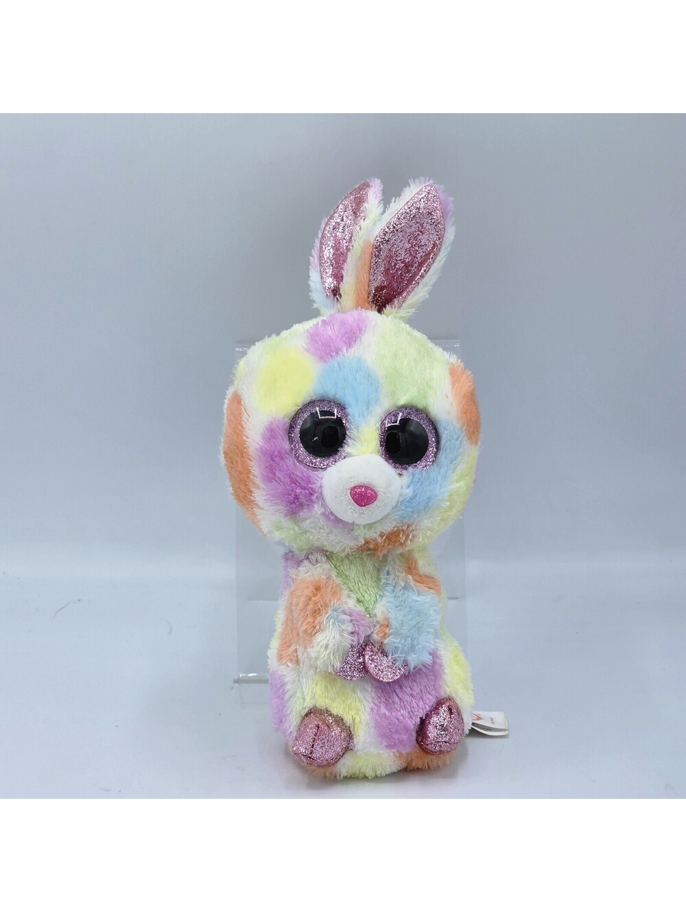 Ty Beanie Boo BLOOMY 6" Bunny Rabbit Glitter Eyes Stuffed Plush